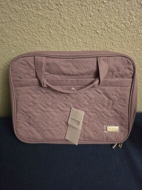 NWT NISHEL Quilted Hanging Travel Toiletry Bag - Mauve Pink